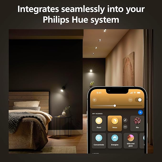 PHILIPS Hue Smart 60W GU10 LED Bulb, White Light, 2 Pack, 450LM, Indoor Light Bulbs, Control with Hue App, Compatible with Alexa, Google Assistant and Apple HomeKit