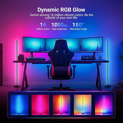 NEEWER NF04 Smart LED Floor Lamp, 1000lm RGBW Standing Corner Light, Compatible with Google Assistant Alexa, APP/AI Design/Music Sync/16 Million Color Ambient Lighting, Living Room Bedroom Home Decor