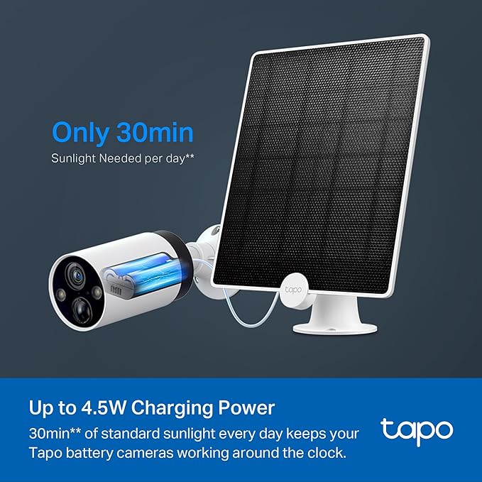TP-Link Tapo Outdoor Wireless Camera with Solar Panel Bundle: Outdoor Wireless Camera C420S1 + Solar Panel A200 (2K QHD, Color Night Vision, Starlight Sensor, Works w/Alexa & Google Home)