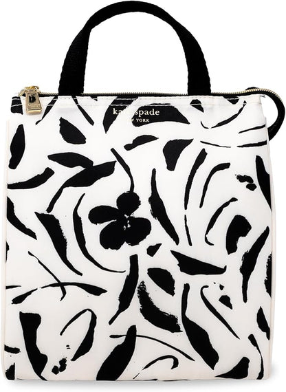 kate spade new york Portable Soft Cooler Lunch Bag, Thermal Tote with Insulated Interior Lining and Storage Pocket, Lunch Tote for Women, Painters Garden