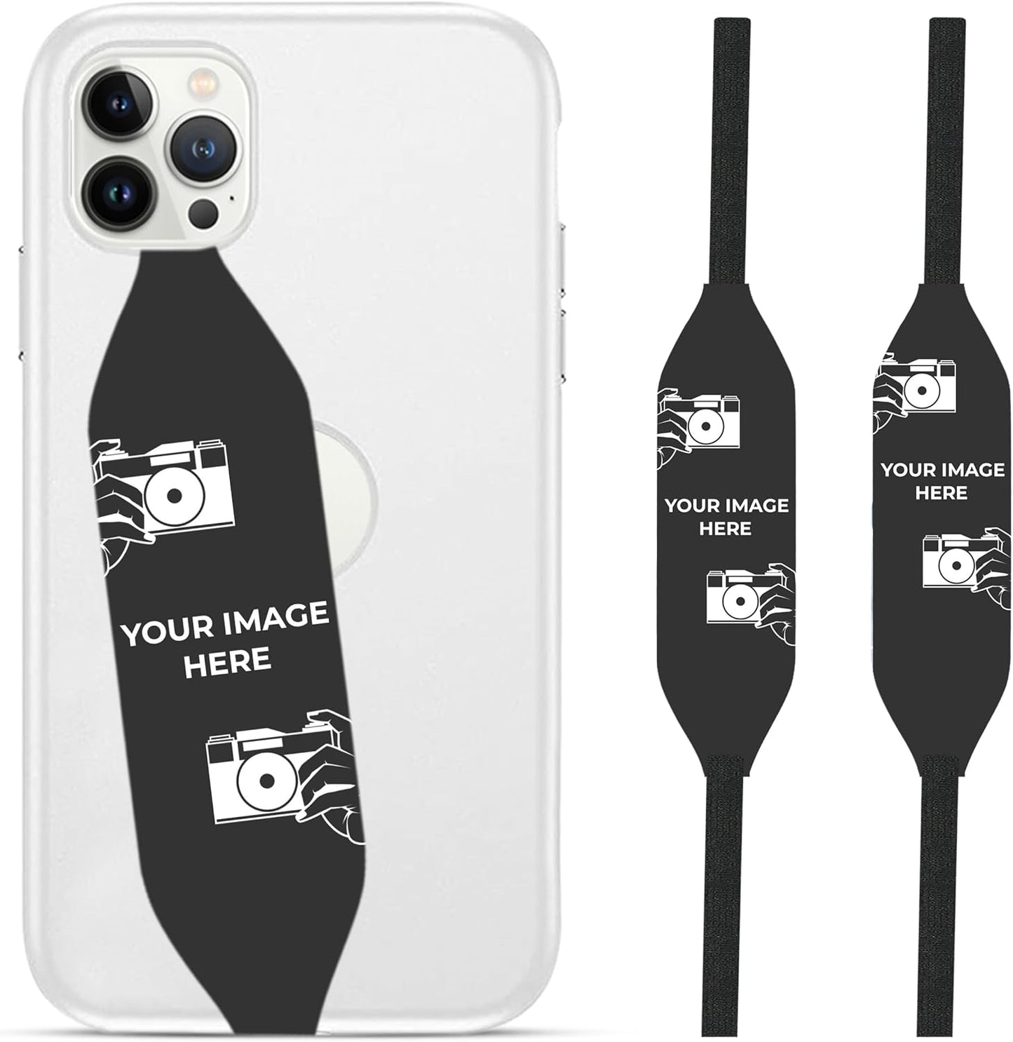 Phone Grip Strap - Pack of 2 Reversible Finger Holder for Phone Back, Customizable Anti-Slip Design, Wireless Charging Compatible Detachable Holder for iPhone - Color