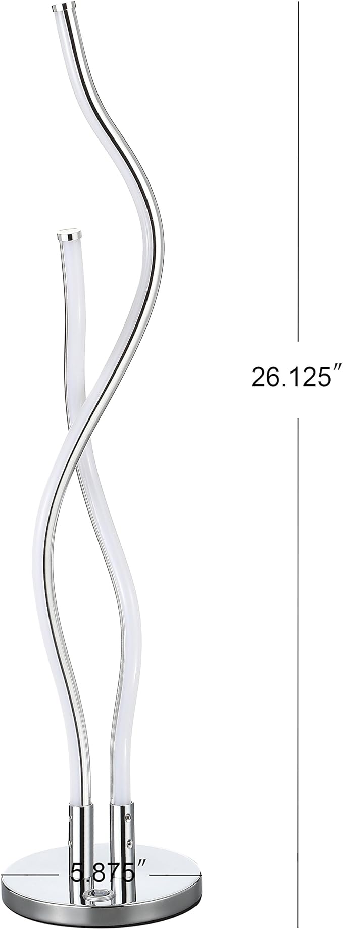 JONATHAN Y 26.25" Chrome Integrated LED Table Lamp, Modern Minimalist Iron Ribbon Metal Desk Lamp for Living Room Bedroom, Energy Efficient Slim Design, ETL Listed JYL7001A