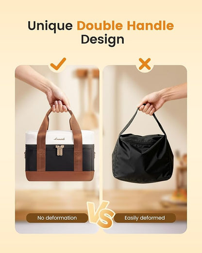 LOVEVOOK Insulated Lunch Bag for Women - Cute Lunch Box Cooler for Work, Picnic, and Beach, Pink