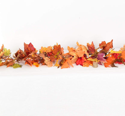2 Pack Fall Maple Leaf Clearance, 5.9Ft/Piece Hanging Vine Garland Artificial Autumn Foliage Thanksgiving Decor for Home Wedding Fireplace Party Christmas