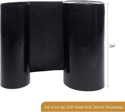 DeepRoot Water Barrier, Versatile Bamboo Barrier, Easy-to-Install Garden Barrier for Landscaping and Protection, Durable, Flexible, 24" x 300' Roll-30 mil Thickness, Black (WB 24/30)