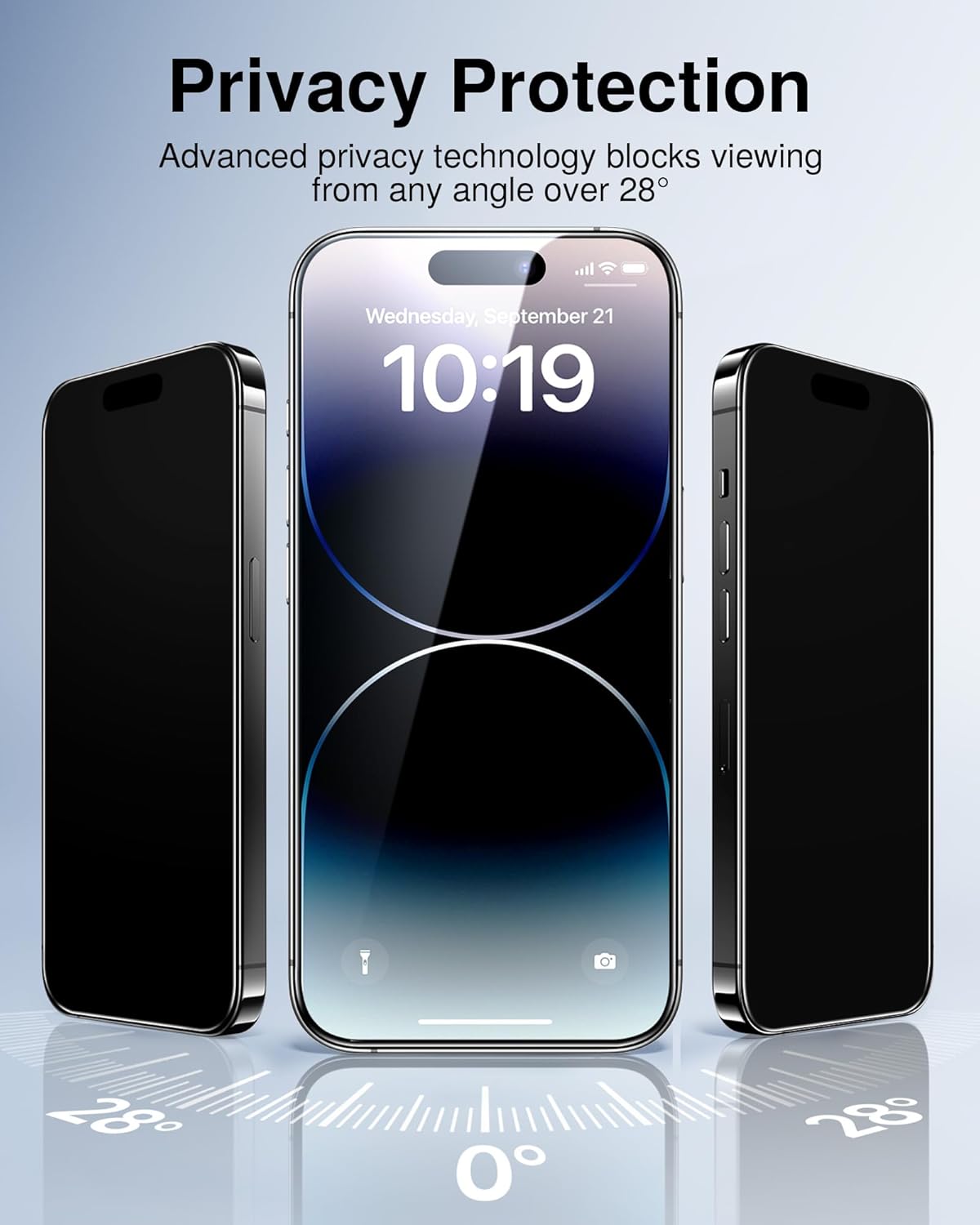 SMARTDEVIL 2 Pack for iPhone 14 Pro Privacy Screen Protector, Military Grade Shatterproof, 9H Hardness, Anti-Spy Tempered Glass, Fast & Easy Instlltion, Case Friendly