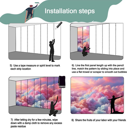 -Colorful Cloud Nursery Wallpaper XT23 L 180" x 115"