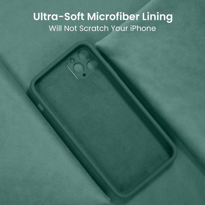 FireNova Designed for iPhone 13 Pro Case, Silicone Upgraded [Camera Protection] Phone Case with [2 Screen Protectors], Soft Anti-Scratch Microfiber Lining Inside, 6.1 inch, Midnight Green