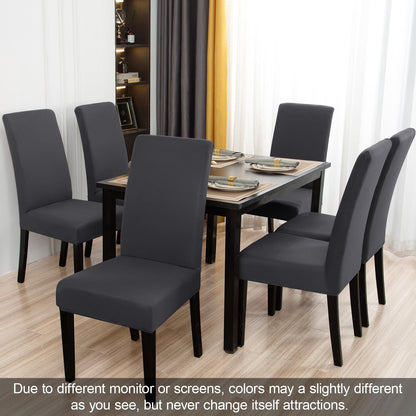JQinHome Dining Chair Covers Dining Room Chair Slipcovers,High Stretch Removable Washable Parsons Chair Slipcover for Home Party Hotel Wedding Ceremony (Grey)