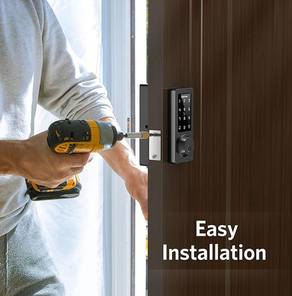 Keyless Entry Door Lock, Smart Deadbolt Lock with Bluetooth App, Electronic Keypad, IC Card, Keys, Security Waterproof Easy Install Ideal for Home, Apartment, Office, Hotel