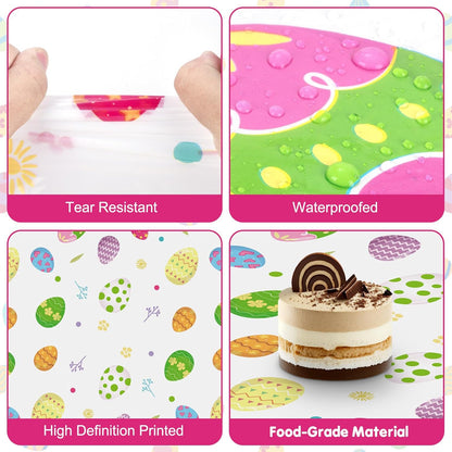 2 Pack Easter Tablecloth - Colorful Easter Eggs Table Cloth, Plastic Disposable Rectangle Spring Easters Egg Table Cover for Easters Tables Decorations and Party Supplies Decor Favors, 108 x 54 Inch