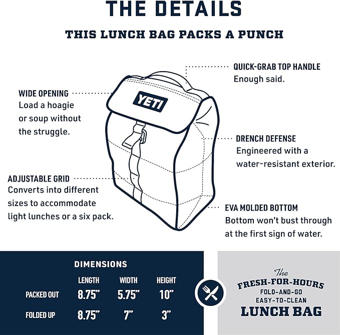 YETI Daytrip Packable Lunch Bag, Big Wave Blue
