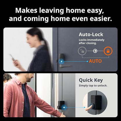 SwitchBot WiFi Smart Lock Pro + Hub Mini Matter, Keyless Entry Smart Deadbolt Retrofit for Existing Deadbolt, Install in Minutes, Matter Siri HomeKit/Apple Watch, Alexa Google IFTTT