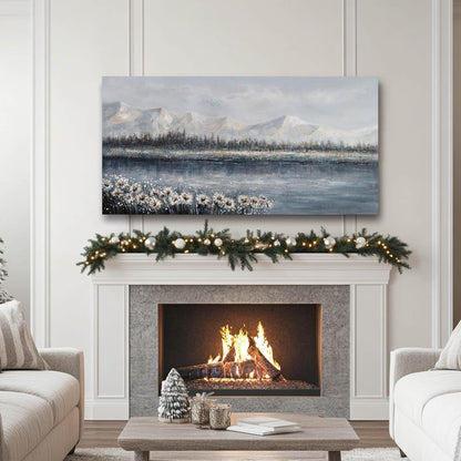 CHUDANHAO Large Wall Art Abstract Wall Decor Floral Arts Mountain Modern Artwork White Poster Pictures for Girls Women Room 24"x48"