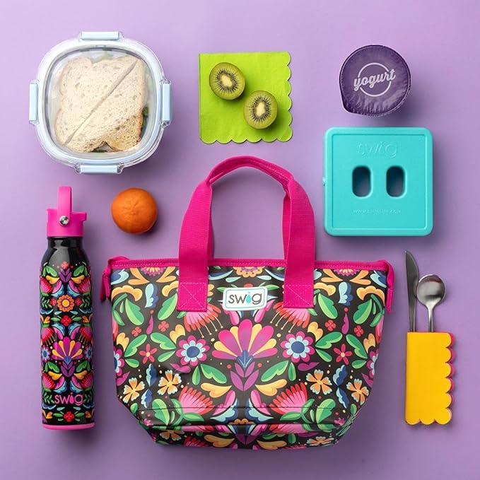 Swig Life Lunchi Lunch Box, Waterproof and Insulated Lunch Box for Women with Wide Bottom, Zipper Closure, Back Pocket and Top Handle in Howdy Yall