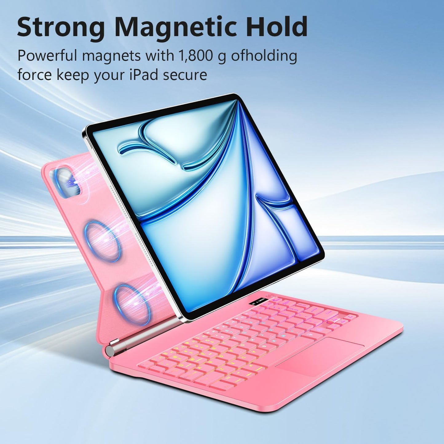 Keyboard Case for iPad Air 11-inch (M3 2025 / M2 2024) & iPad Pro 11 inch(1st/2nd/3rd/4th Generation)，Magic Magnetic Backlit Keyboard Case with Multi-Touch Trackpad- Easy-Set Floating Cantilever Stand