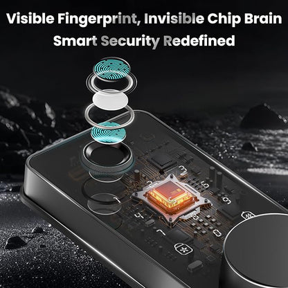 Keyless Entry Door Lock, Biquole Smart Lock with App Control, Fingerprint Door Lock, Electronic Keypad Deadbolt, Auto & One Touch Lock | Digital Smart Door Locks | Easy Installation | IP54 Waterproof
