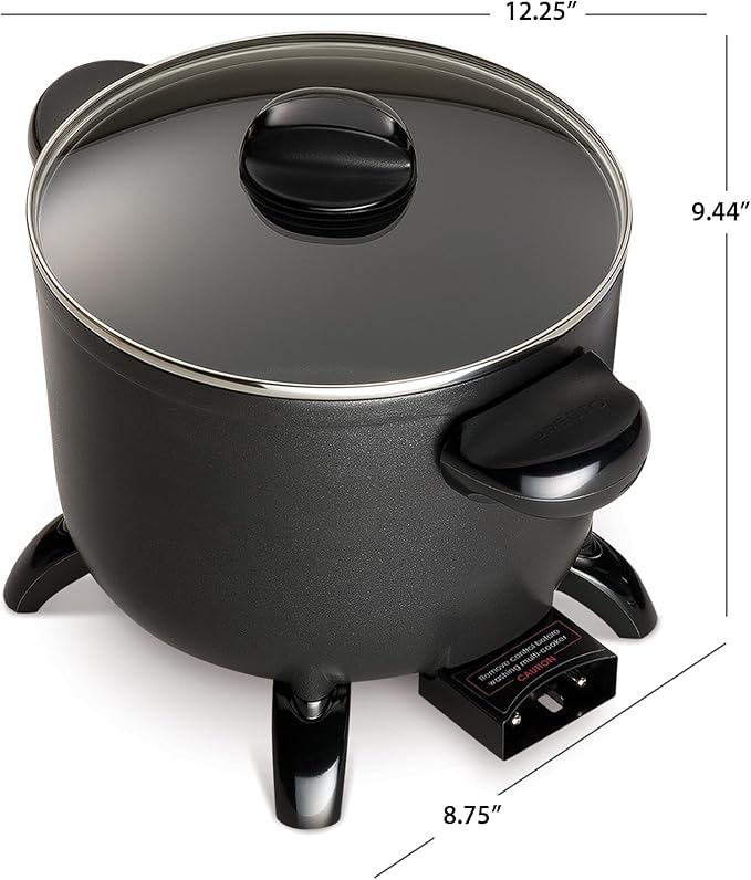 Presto 06006 Kitchen Kettle Multi-Cooker, Steamer, Deep Fryer, Black