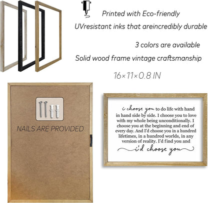 I Choose You To Do Life Sign Wall Decor 16X11 I Love You InchRomantic Marriage Art Wooden Framed Wall Hanging (Wood)