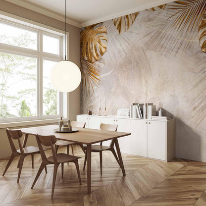 artgeist Wall Mural Tropical Leaves 96x69 in - XXL Peel and Stick Self-Adhesive Wallpaper Removable Large Sticker Foil Wall Decor Print Picture Image Design Monstera Palm Green Leaves b-C-0788-a-a