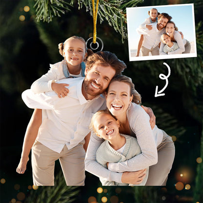 DOPTIKA Acrylic 2D Personalized Photo Ornament, Christmas Ornaments 2025, Birthday Gifts for Mom Dad, Family Ornament for Christmas Tree, Custom Photo Gifts for Family