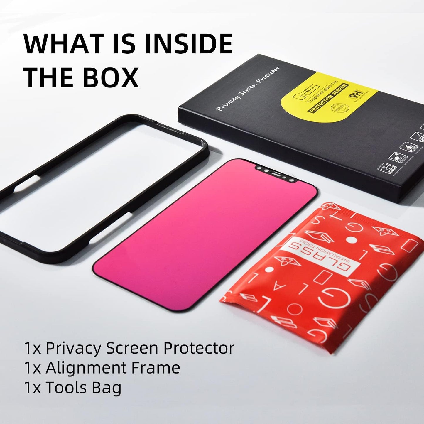 EGKimBa Privacy Screen Protector compatible with iPhone 12 Pro Max, 6.7 inch Gradient Colorful Electroplated Anti-Spy Anti-Blue Light Easy Installation Tempered Glass