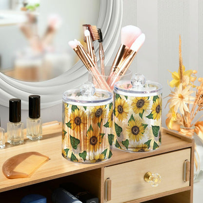 Sunflower 2PC Airtight Transparent Plastic Storage Jar, Food Storage Container Glass, Can Store Candy, Salt, Coffee Beans, With lid, Easy To Use