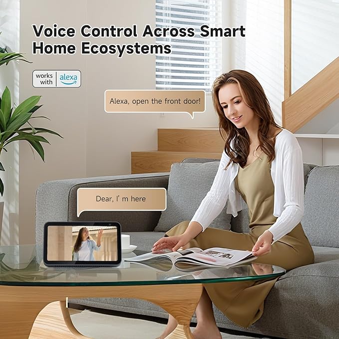 5 in 1 Smart Lock for Front Door, Keyless Entry Deadbolt with Camera & Doorbell, WiFi Secure Electronic Lock for Home, Fingerprint, Keypad, App Control, Voice Changer, Compatible with Alexa