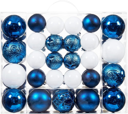 87-Pack Shatterproof Christmas Ball Ornaments Set, Christmas Tree Decorations with Hand-held Gift Package for Xmas Tree Holiday Wedding Party (Blue)