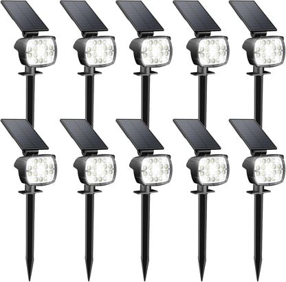 Kaxiida Solar Lights Outdoor Waterproof - 2025 Upgrade 3 Level Ultra Bright Spot Lights Uplights, LED Landscape Spotlight for Tree, Pathway, Wall, Adjustable Solar Panel Auto On/Off