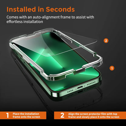 UNBREAKcable 3-Pack Screen Protector for iPhone 14 Plus/iPhone 13 Pro Max, Double Shatterproof Tempered Glass [Easy Installation] [9H Hardness] [99.99% HD Clear] [Case Friendly] for iPhone 6.7 inch