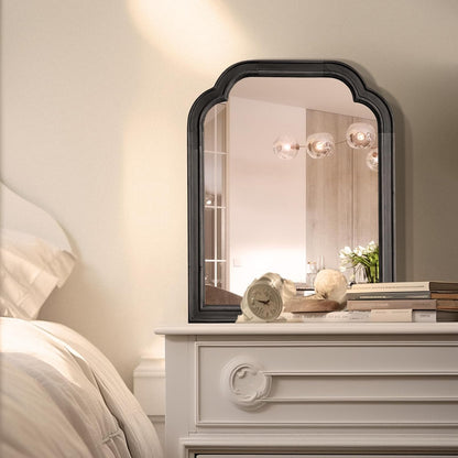 WallBeyond Wood Bathroom Mirrors for Wall Mounted, 16" x 20" Rustic Wood Frame Wall Mirrors Decorative for Living Room or Bedroom Vanity Mirror (Black)