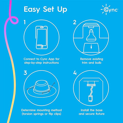 Cync GE Reveal Smart LED Recessed Downlight, Color Changing WiFi Light, Matter Compatible, Compatible with Alexa and Google Home, 6in, 2-Pack