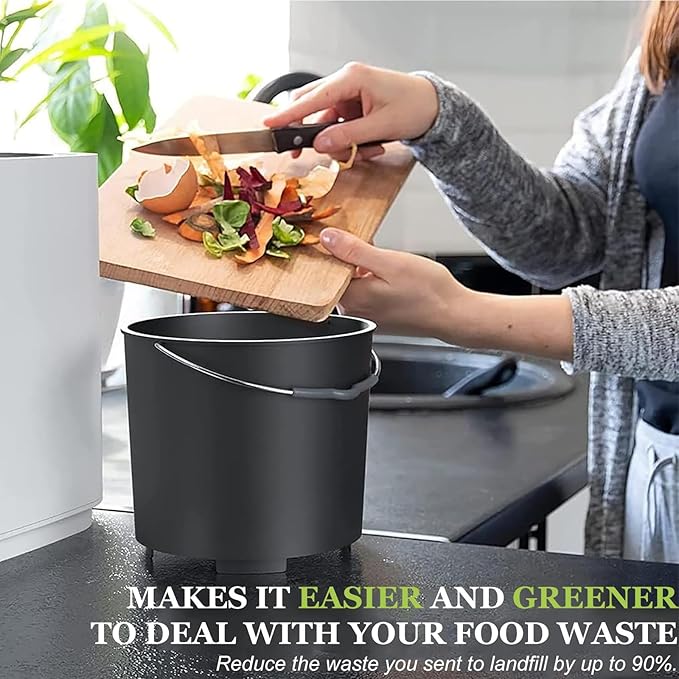 Odorless Countertop Smart Compost Bin, Turns Waste into Dry Fertilizer, Compost Bin for Indoor, Electric Composter for Kitchen,220V