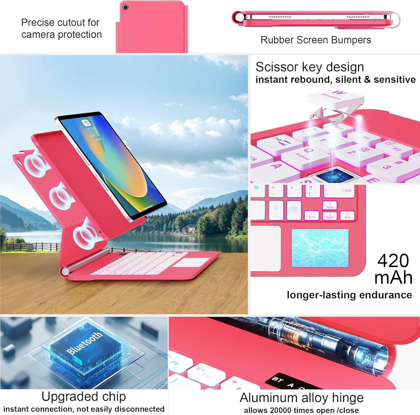 for iPad 9th Generation Case with Keyboard,Magic Style Keyboard Case for iPad 9th/8th/7th Gen 10.2 inch - Floating Cantilever Magnetic Stand Multi-Touch Trackpad Backlit Keyboard for iPad 10.2"