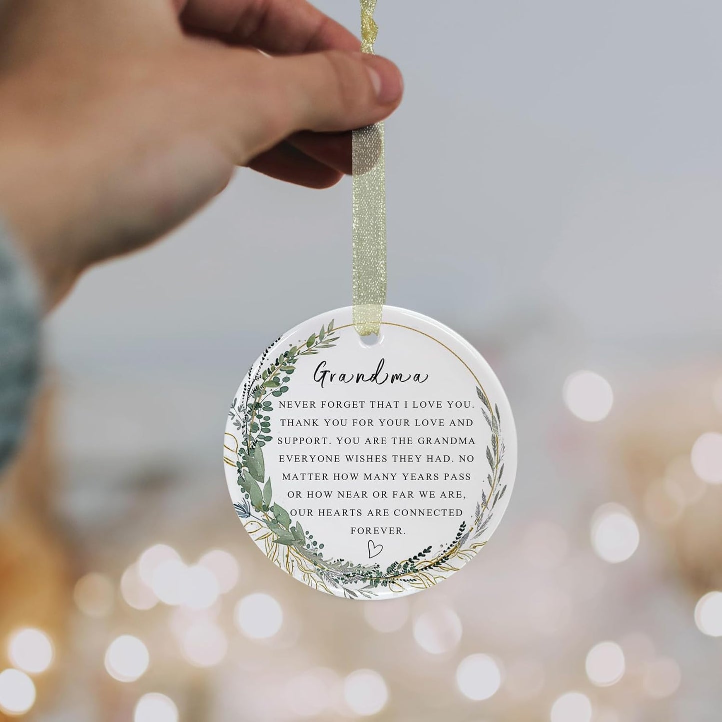 Grandma Ornaments 2025 Grandma Xmas Ornament Christmas Ornament Forever Best Ever Gift Double-Sided Printing Ceramic (2.9"