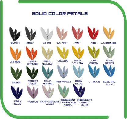 VerzTile Mosaic Tiles for Crafts - Petal Shaped Ceramic Tile Craft Hobbies & Art Projects 39 Color Options Endless Creativity DIY Design (Green)