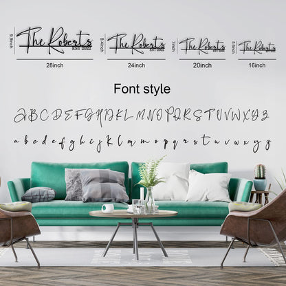 Personalized Family Name Sign Custom Metal Last Name Sign Metal Family Name Sign Wall Decor Personalized Name sign for Home Initial Split Letter Signs Door Established Split Letter Wedding Gift