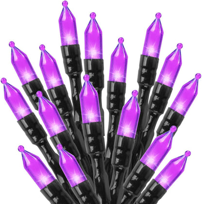 2Pack Christmas Lights Outdoor, 33FT 100 LED Mini Purple Lights Plug in with 8 Modes for Outdoor Indoor Christmas Tree Light Party Holiday Commercial Decorations, Waterproof & Connectable, Purple