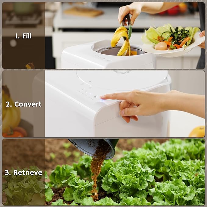 Airthereal Bundle | Revive Electric Kitchen Composters 1-Grey and 1-White, 2.5L Capacity with SHARKSDEN® Tri-Blade, Turn Food Waste and Scraps into Dry Compost Fertilizer