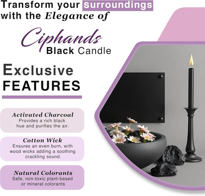 Spell Chime Candles 40 pcs Black Candles, 4" Tall Unscented Mini Taper Candle for Witchcraft, Wiccan Altar, Magic Tools, Rituals, Prayer, Meditation and Party Decoration
