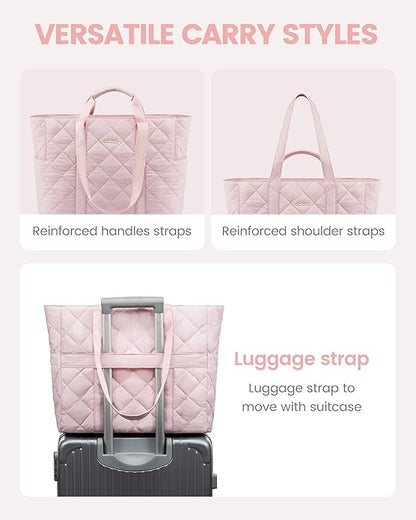 LOVEVOOK Tote Bag for Women,Light Puffer Tote Bag with Multi-pockets,Stylish Carry on Laptop Bags for Daily,Travel,Work,Gym | with Multi-pockets, Stylish, Carry on, for Daily, Travel, Work