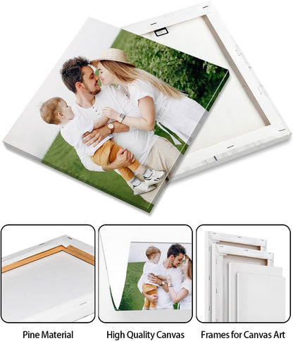 Personalized Custom Canvas Wall Art, Custom Canvas Prints with Your Photos for Living Room, Bedroom, Wedding Pet Baby Family Photo Framed Wall Art, Customized Photo Gift for Family，Friend，Lover，Pet (32L" x 32W")