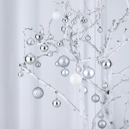 LANGXUN 36pcs Silver Christmas Tree Decorations Balls, Bolas De Navidad, 2025 Christmas Decor, Indoor Outdoor Shatterproof Christmas Ornaments, Xmars Party Wedding Suppiles