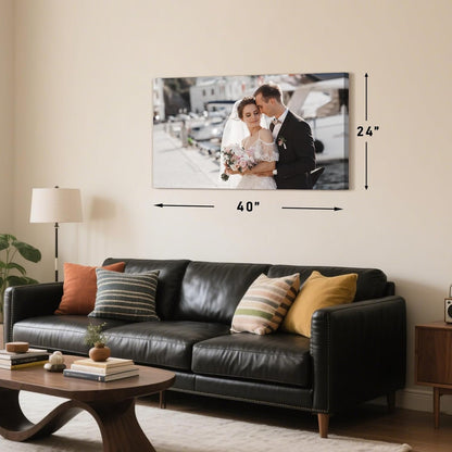 Personalized Custom Canvas Prints with Your Photos & Text, Customized Picture Print, Transform Own Images Into Framed Wall Art Digitally Printed Photo to Canvas, Keepsakes Gifts for Family 40x24’’