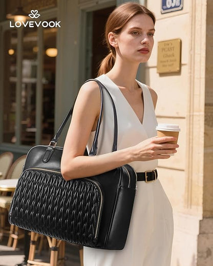 LOVEVOOK Tote Bag for Women,Light Puffer Tote Bag with Multi-pockets,Stylish Carry on Laptop Bags for Daily,Travel,Work,Gym | with Multi-pockets, Stylish, Carry on, for Daily, Travel, Work