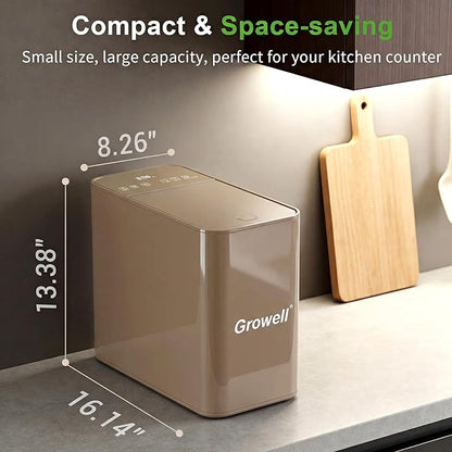 Electric Composter for Kitchen, 3.2L Smart Odorless Compost Bin, Low Noise & Odorless, Indoor Countertop Food Waste Composter with LED Display, One-Touch Operation, Auto-Cleaning, EC04