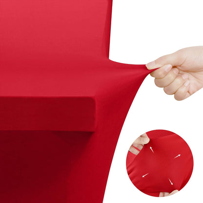 Utopia Kitchen 6FT Spandex Tablecloth [1 Pack, Red] 200 GSM Stretch, Fitted, Washable and Wrinkle Resistant Table Cloth Rectangle Cover for Trade Shows, Wedding, Parties [72Lx30Wx30H Inch]