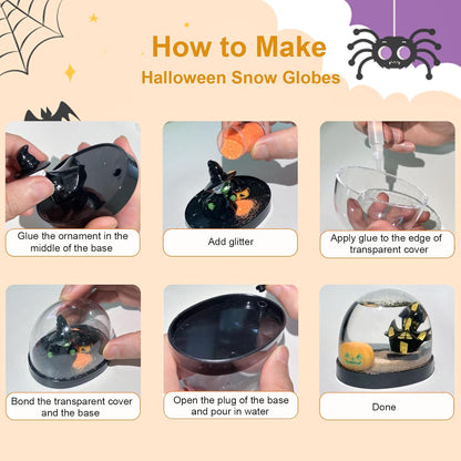 Halloween Snow Globes Making Kit - Make Your Own Snow Globes, Halloween Crafts for DIY Water Globes, Halloween Activities and Gift, Halloween Decorations for Home(6 Packs)