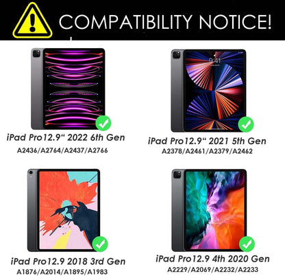 iPad 12.9 Keyboard Case for iPad Pro 12.9 inch 6th 2022/5th 2021/4th 2020/3rd 2018-7 Color Backlight,Touchpad Detachable Slim Cover with Pencil Holder (12.9",Black)